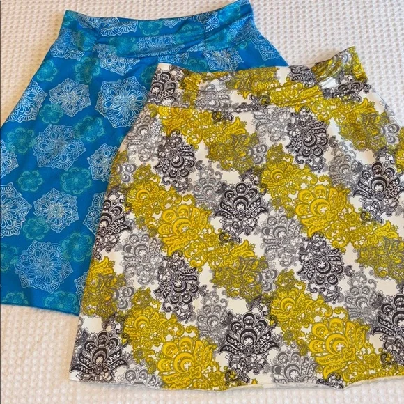 Tranquility by Colorado Clothing A-Line Skirt Set Mini Above Knee Blue Yellow - Picture 1 of 13